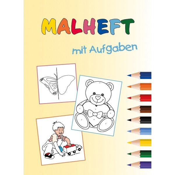 Malheft mit Aufgaben