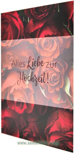 Doppelkarte zur Hochzeit / Alles Liebe zur Hochzeit (mit Briefumschlag)